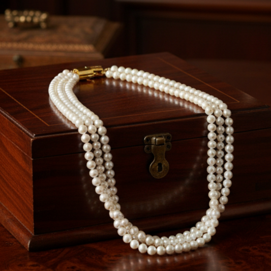 White Round Pearl Necklace