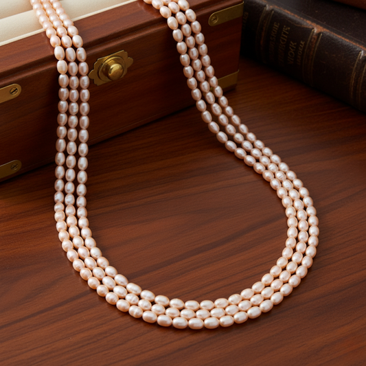 Fashionable Multi -Coloured Pearl Necklace