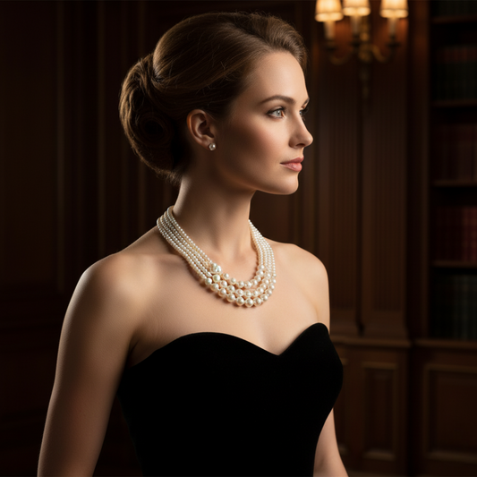 Gleaming White Pearl Necklace