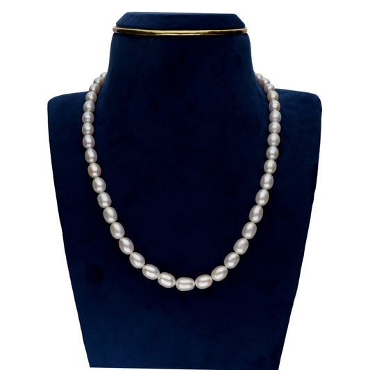 Classic Oval White Pearl Necklace