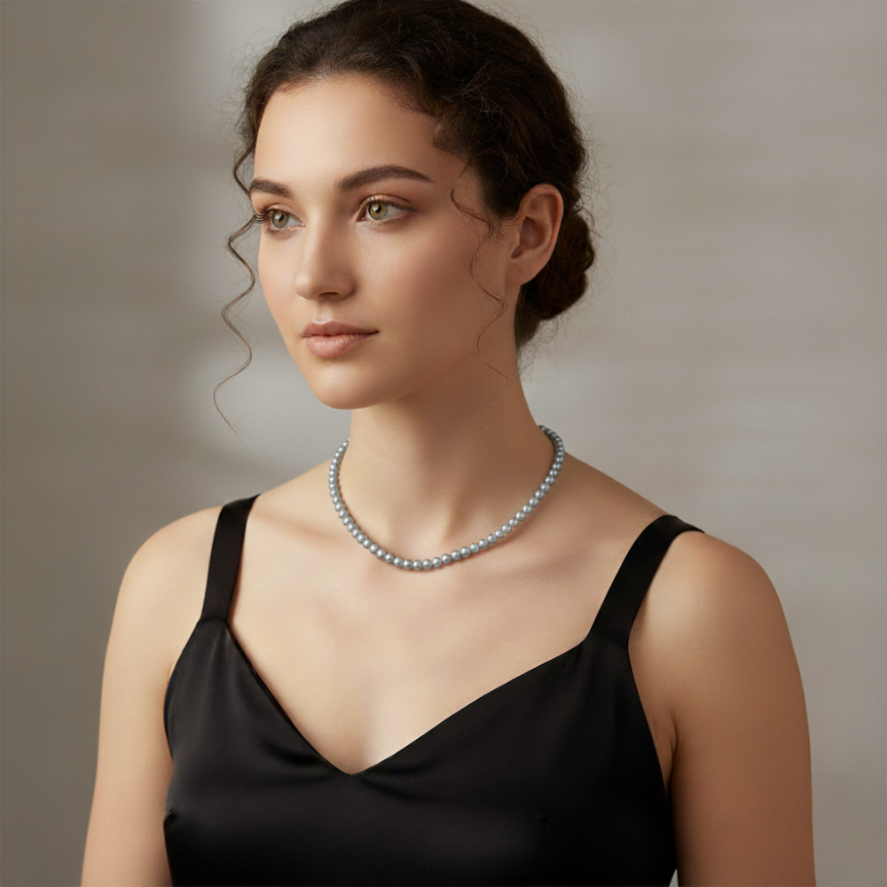 Attractive Gray Pearl Fresh Water Necklace