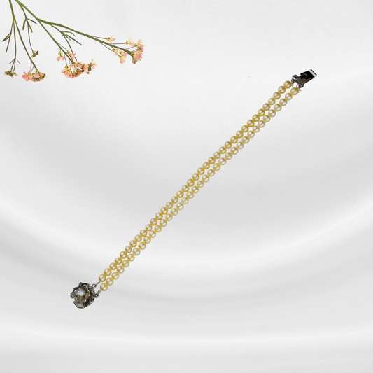 Peach & White Pearl Bracelet