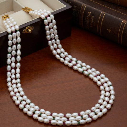 Mixed Beaded Pearl Necklace