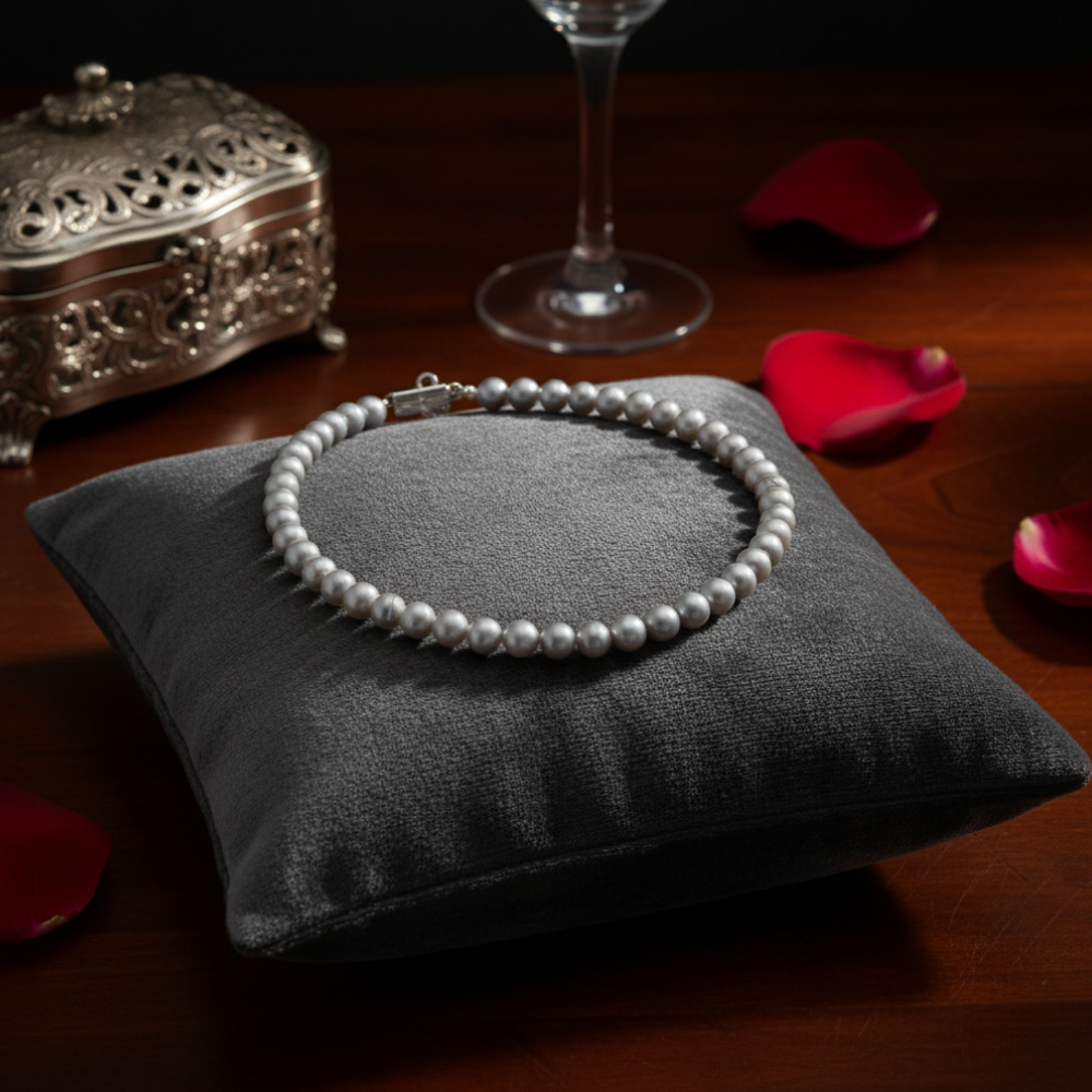 Fresh Water Gray Pearl Necklace