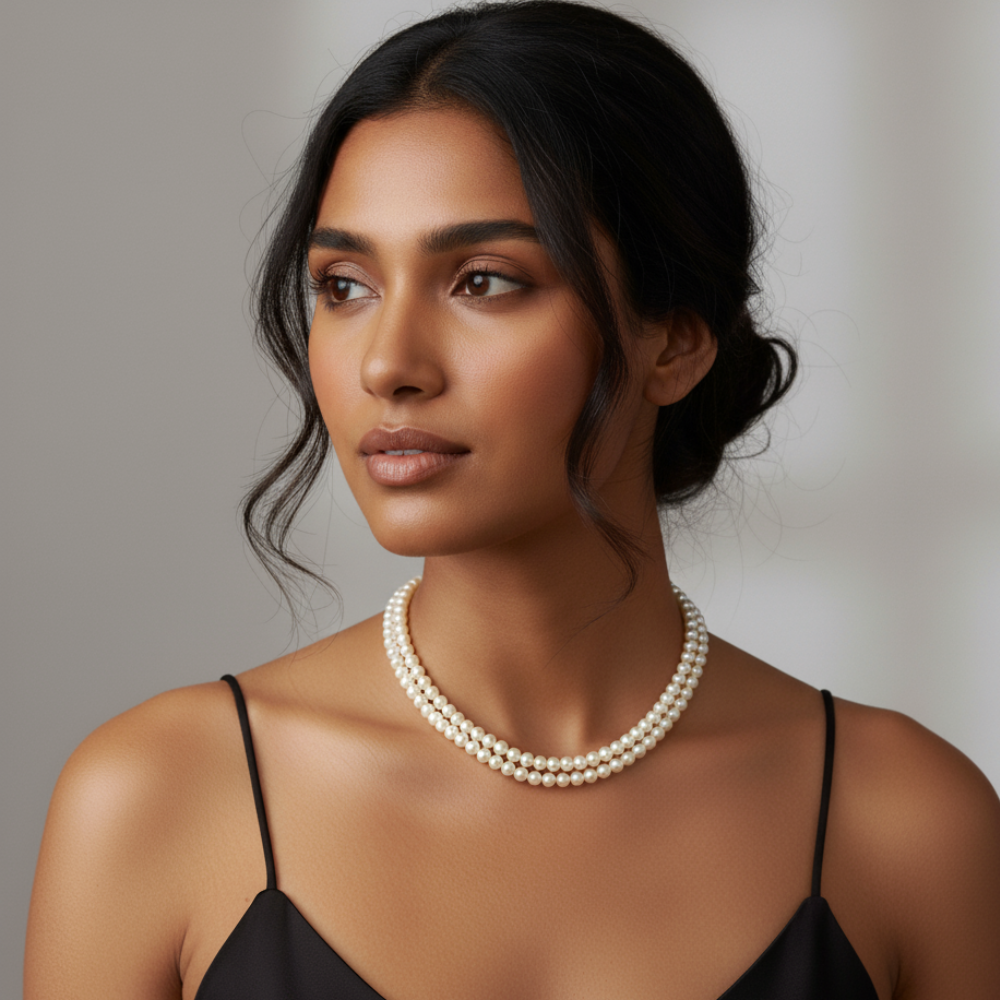 Peach Shaded Pearl Necklace