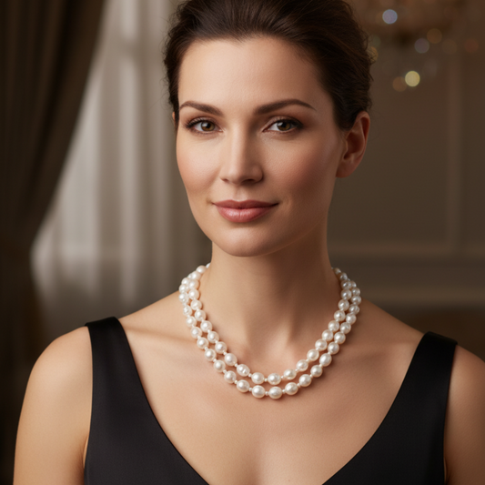 Pretty Beautiful White Pearl Necklace