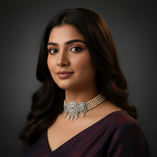 Classic Pearl Choker Four Rows