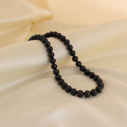 Black round single row Necklace
