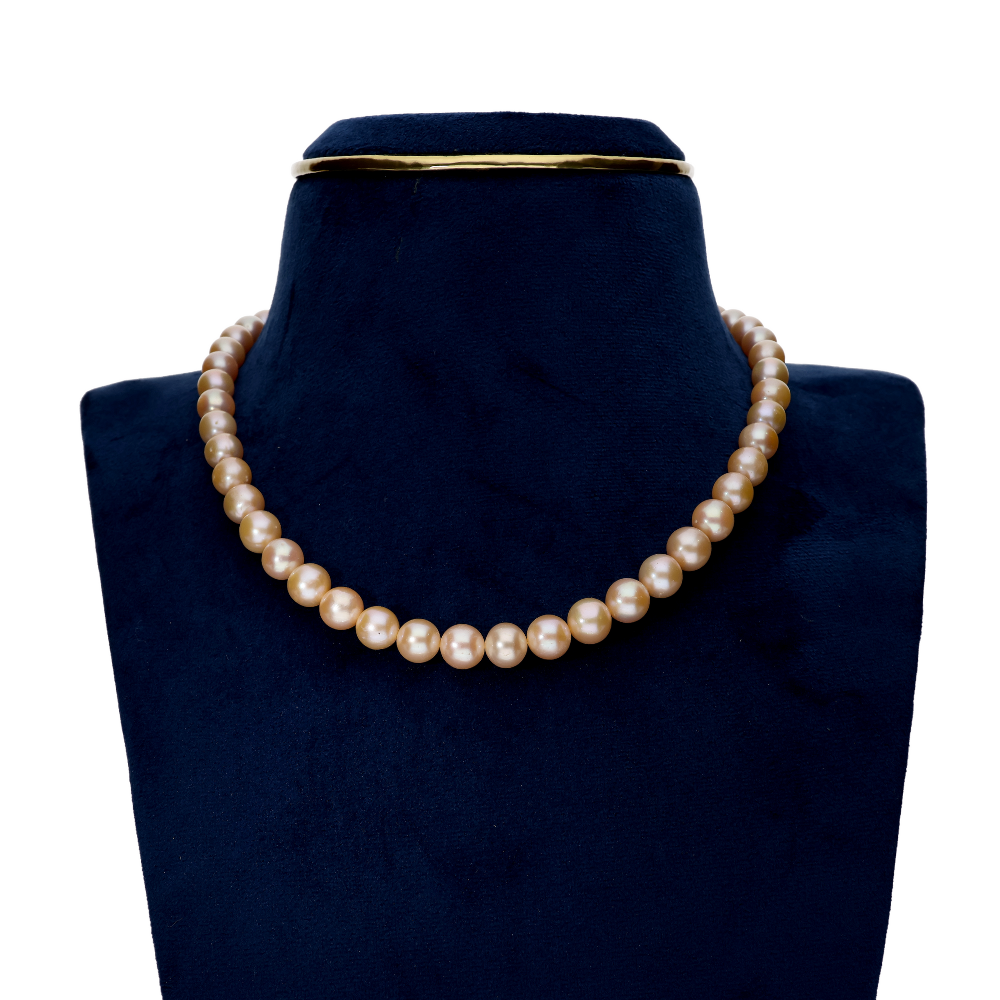 Gray Round Pearl Necklace