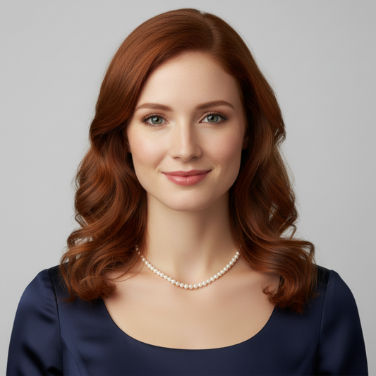 White Single Strand Pearl Necklace