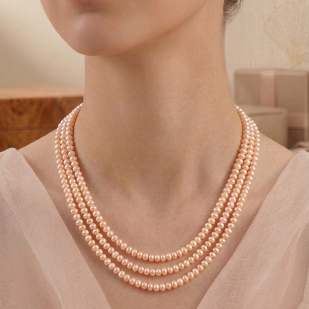 Classic Pearl Strand Necklace 3 Line