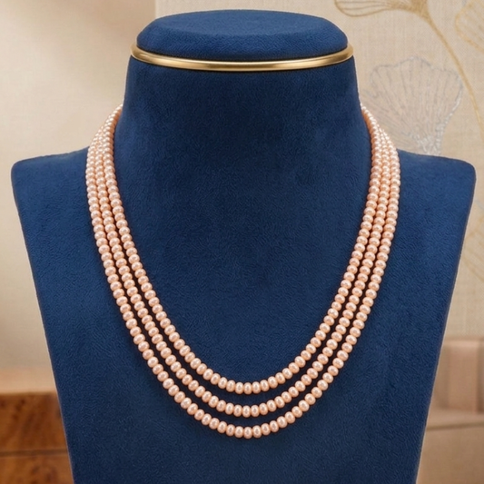Classic Pearl Strand Necklace 3 Line