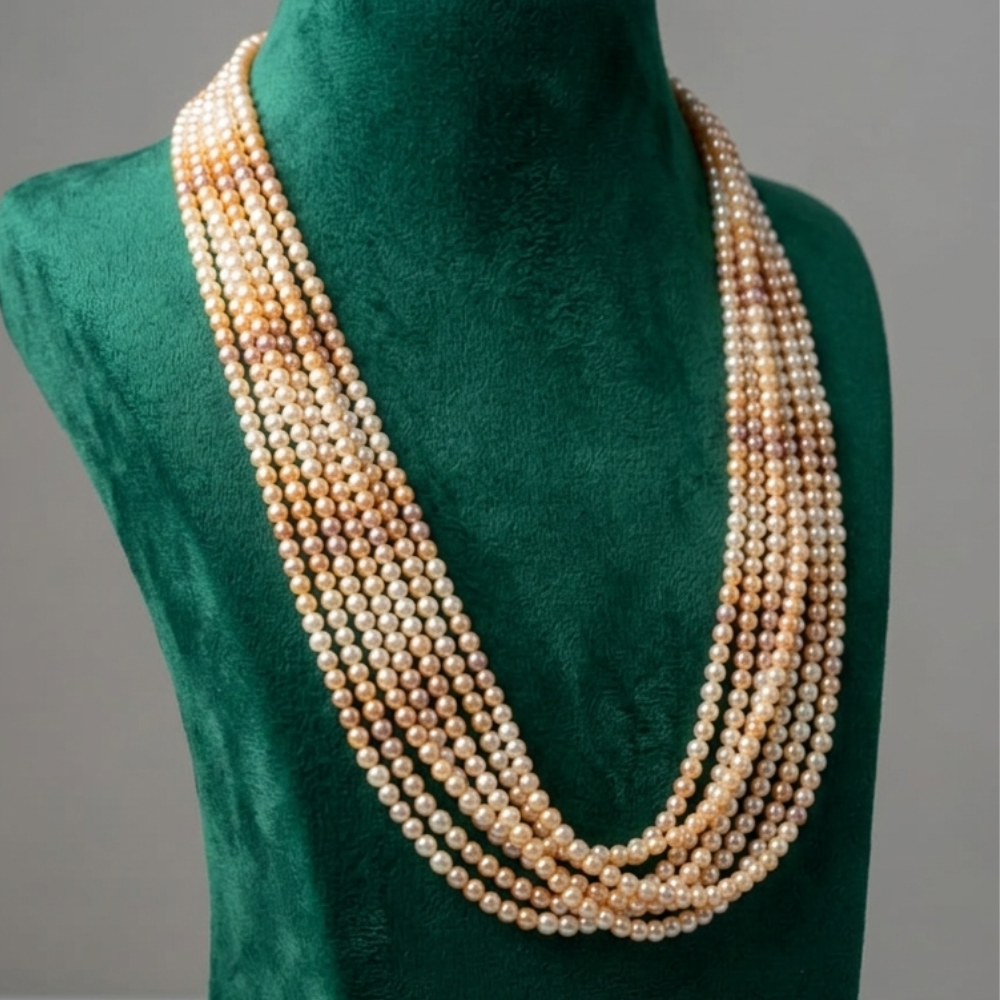 Multocolour Twisted Pearl Necklace