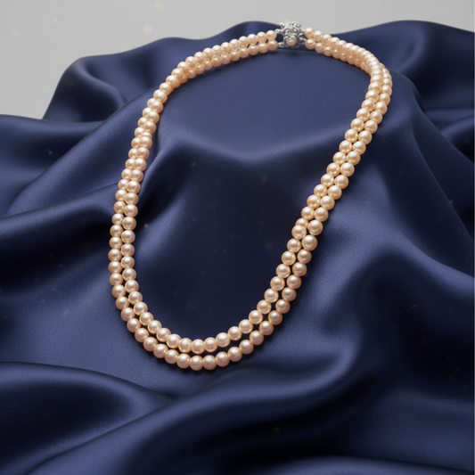 Mangatri Pearls Peach pearl necklace