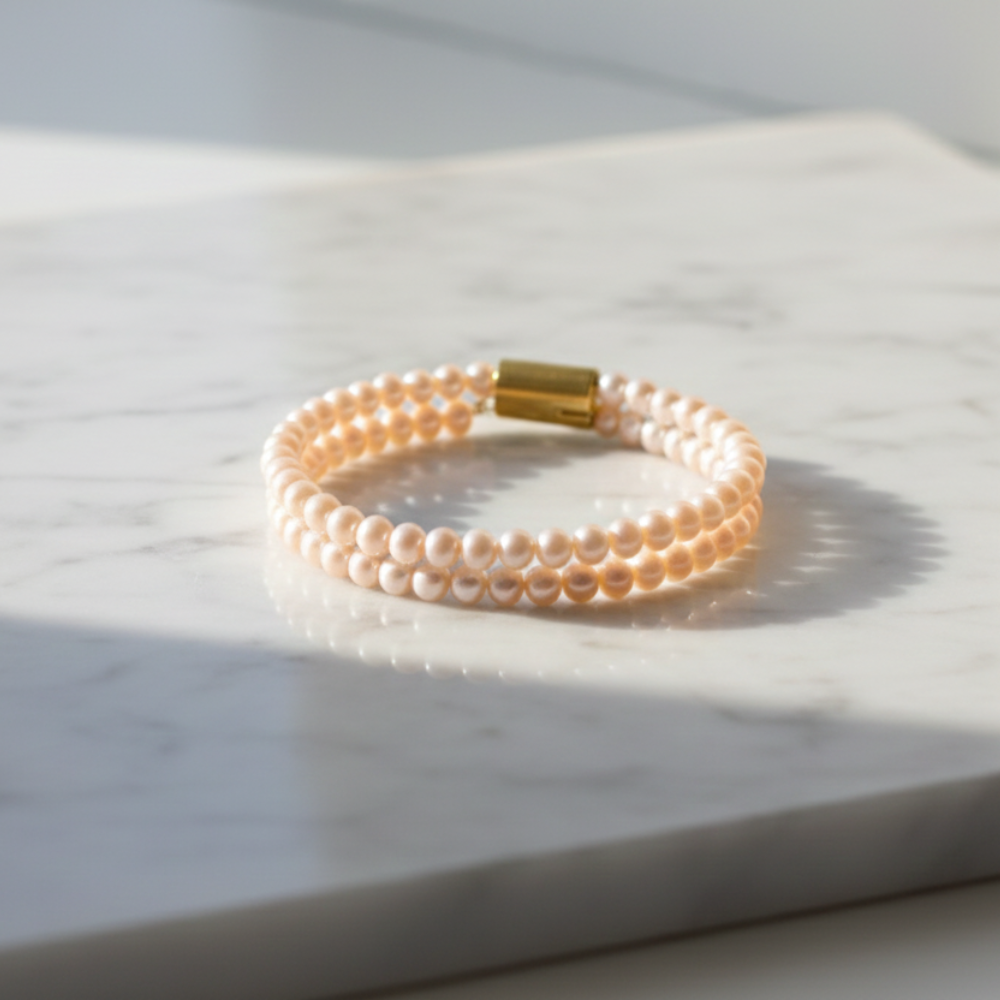 Rosé Cascade Pearl Bracelet