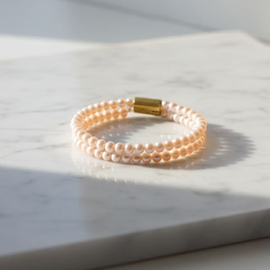 Rosé Cascade Pearl Bracelet