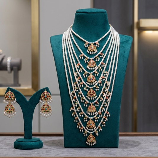 Royal Pearl Necklace Set (satlada)