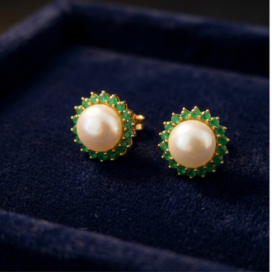 Royal White Pearl Studs