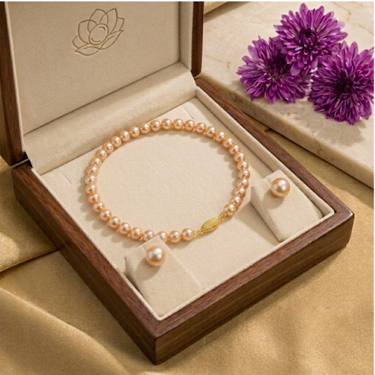 Handcrafted Pearl Strand & Studs Set (Gift Boxed)