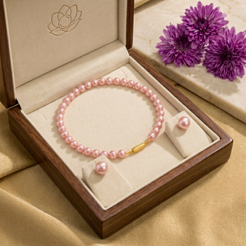 Rakhi Festive Special: Single-Line Pearl Strand & Tops Gift Set