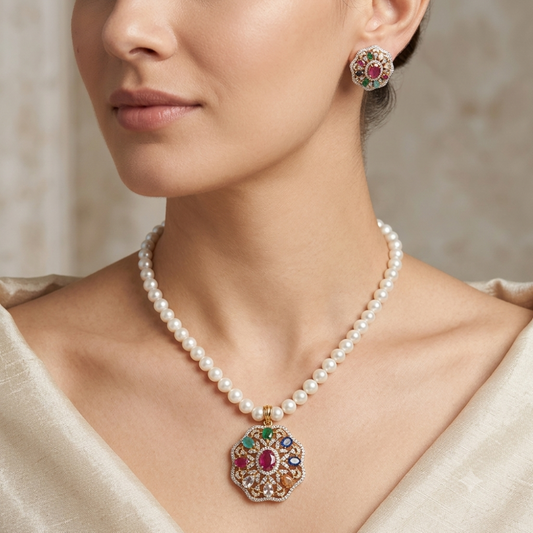 Navaratan Locket Set