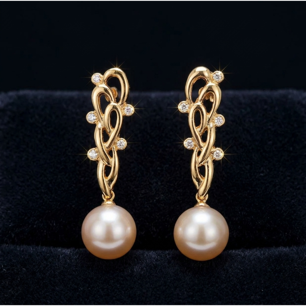 Golden Elegance Southsea Pearl Earrings