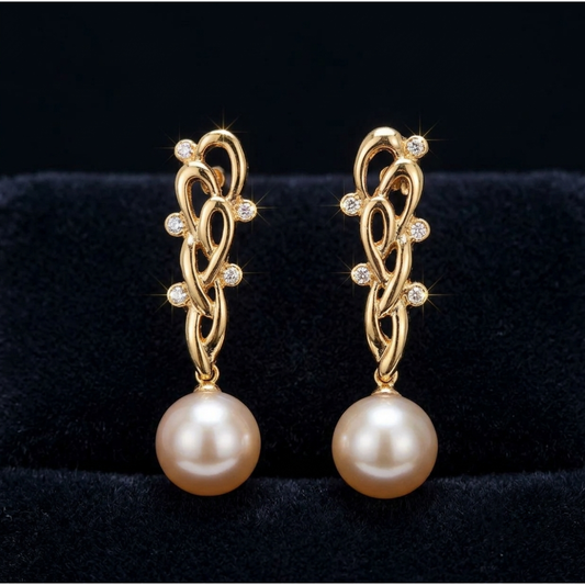 Golden Elegance Southsea Pearl Earrings