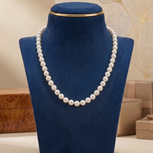 Freshwater Oval Shape Pearl Necklace