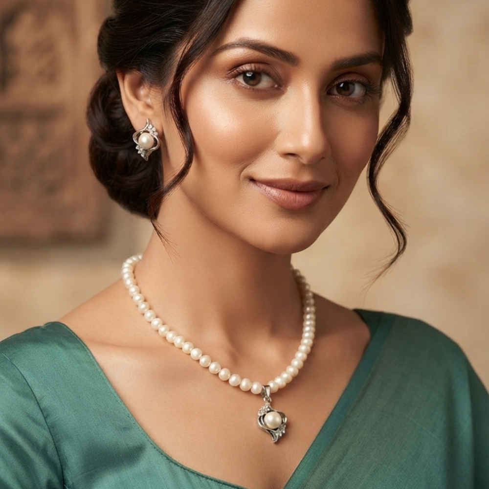 Mangatrai Pearls Premium Locket Set Collection