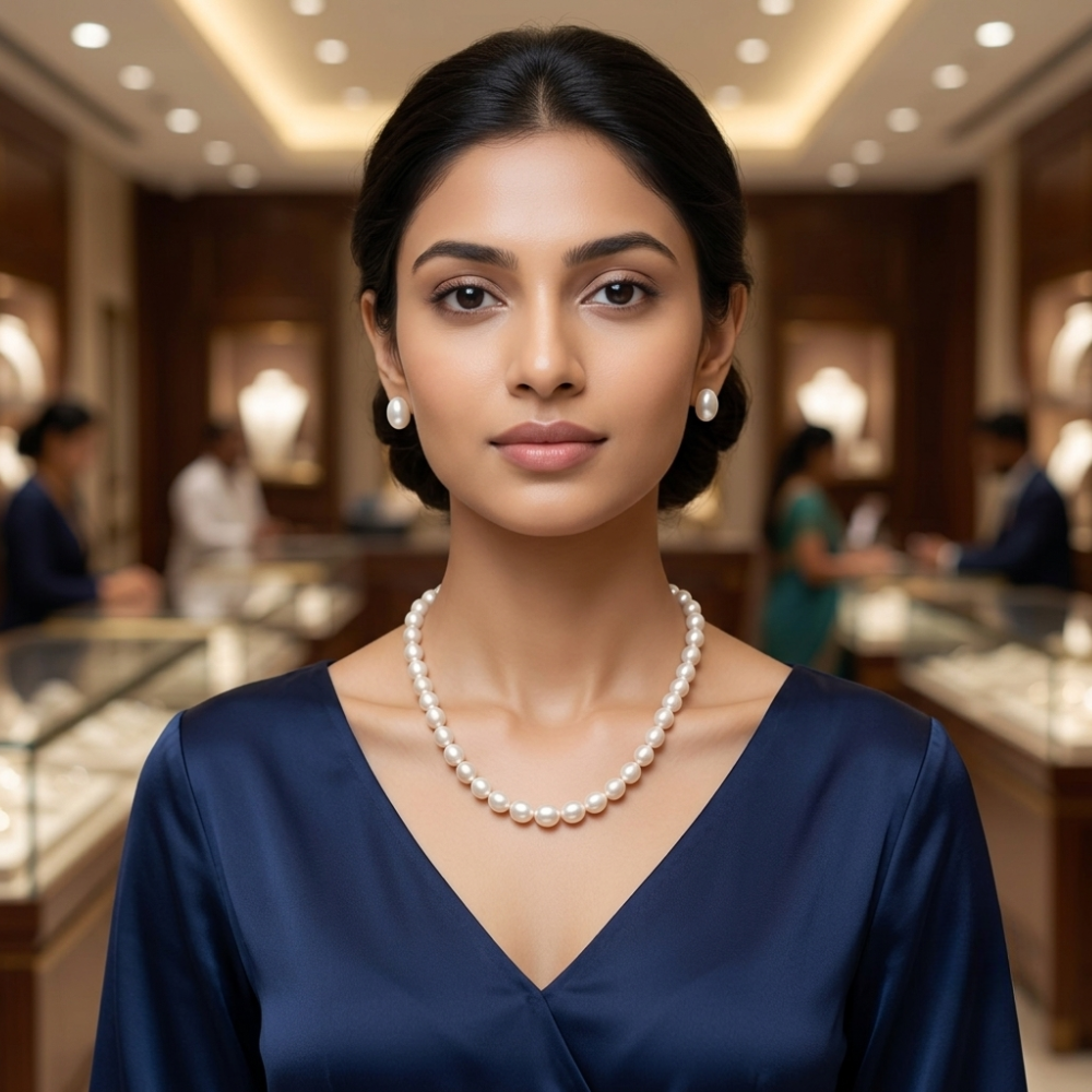 Pearl Necklace Single Line