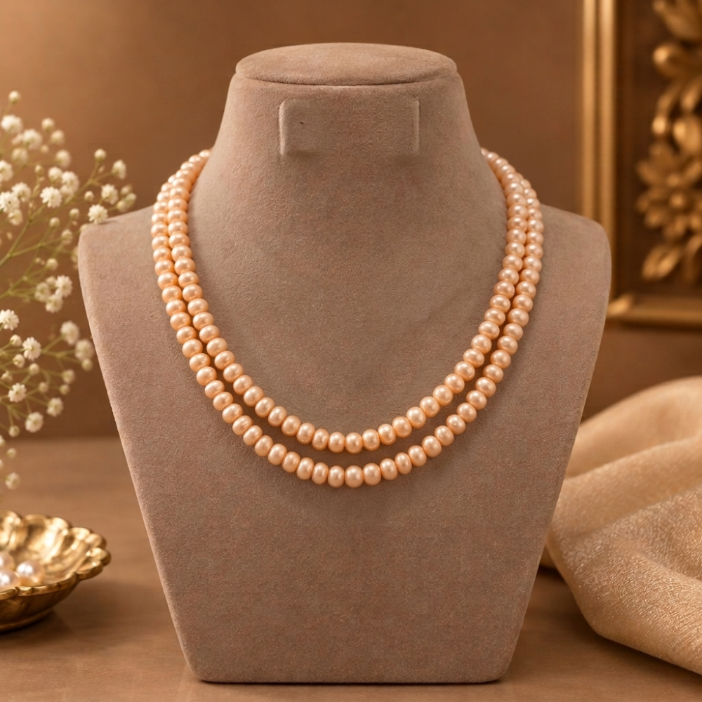 Graceful Double-Layered Freshwater Pearl Necklace