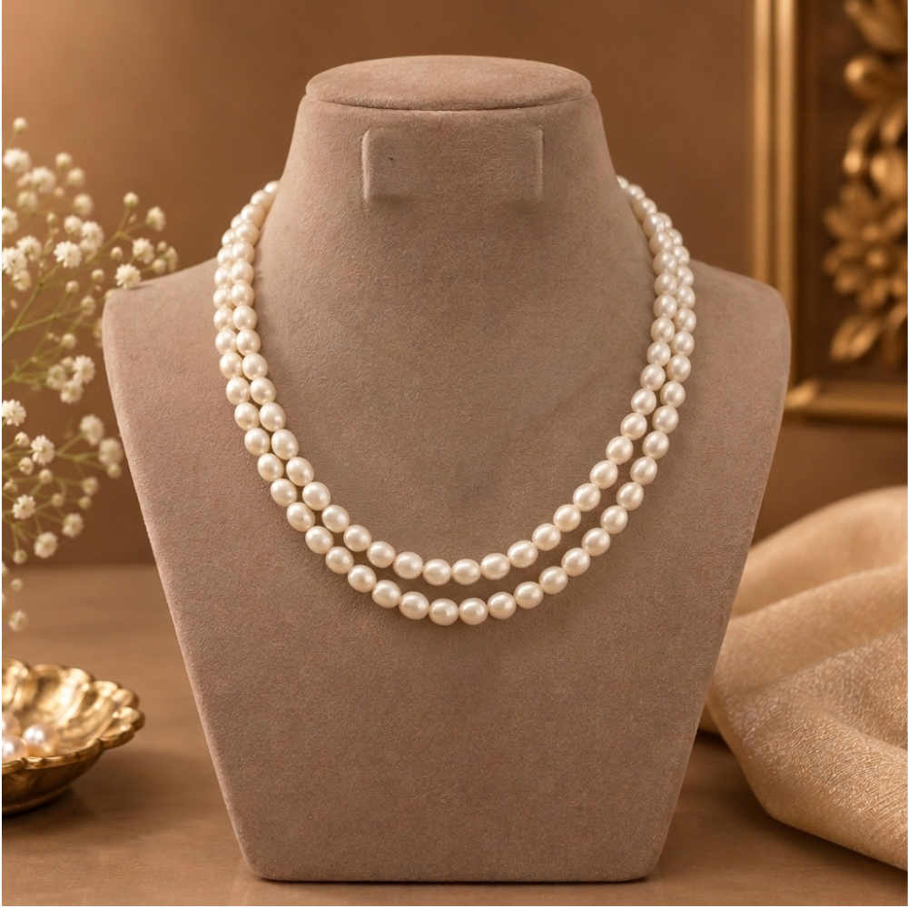 Mangatraipearls Oval Shape Pearl Necklace