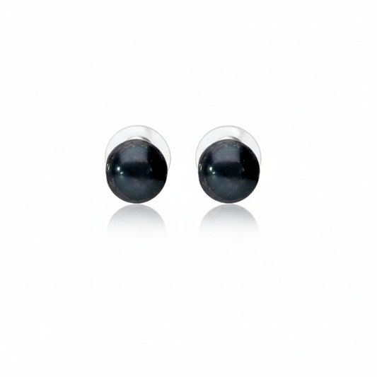 Midnight Luster Black Pearl Studs