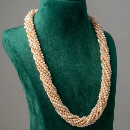 Multocolour Twisted Pearl Necklace