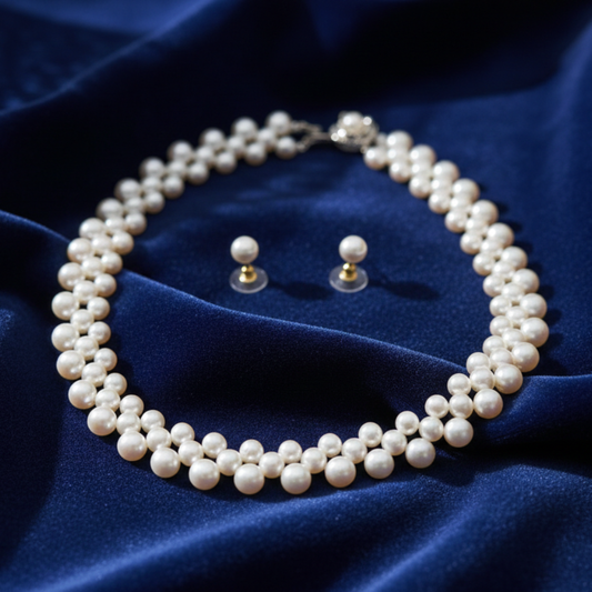 The Aurora Weave – Hand-Lustered Pearl Symphony Set