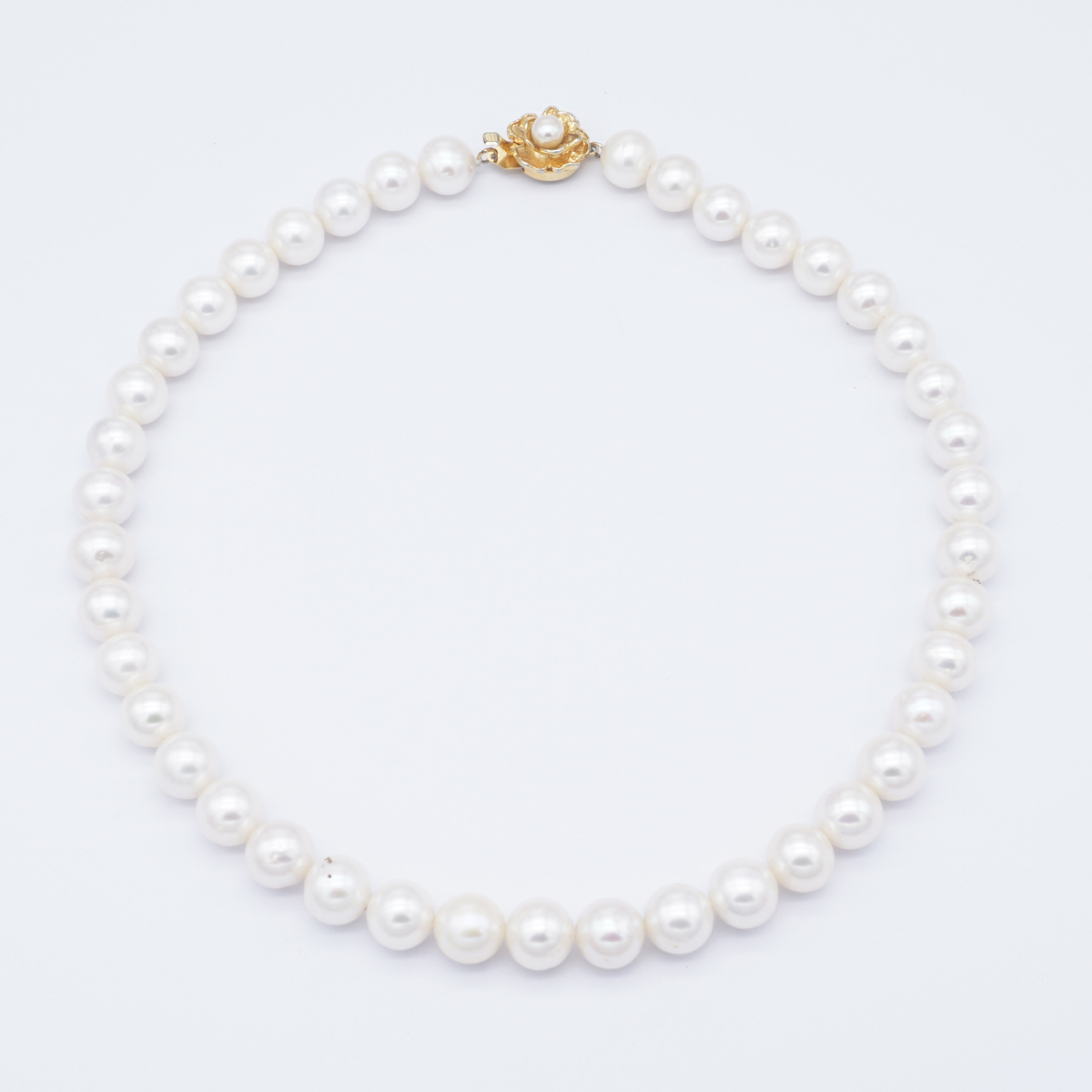 Fresh Water Single Lines White Round Pearl Necklace