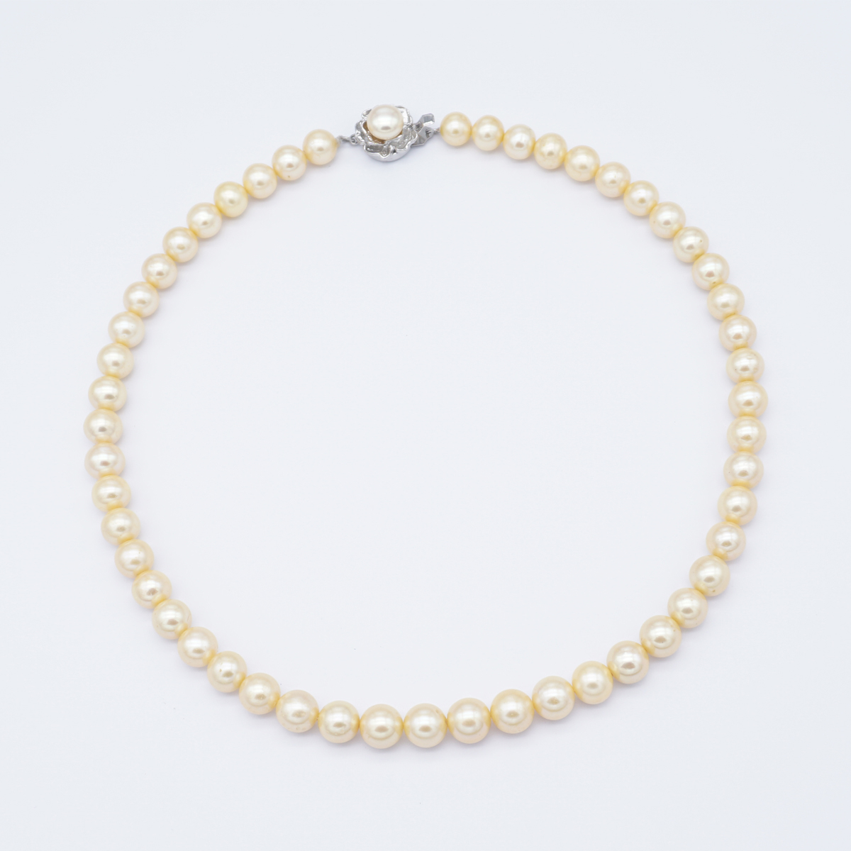 Fresh Water Single Line Yellow Round Pearl Necklace