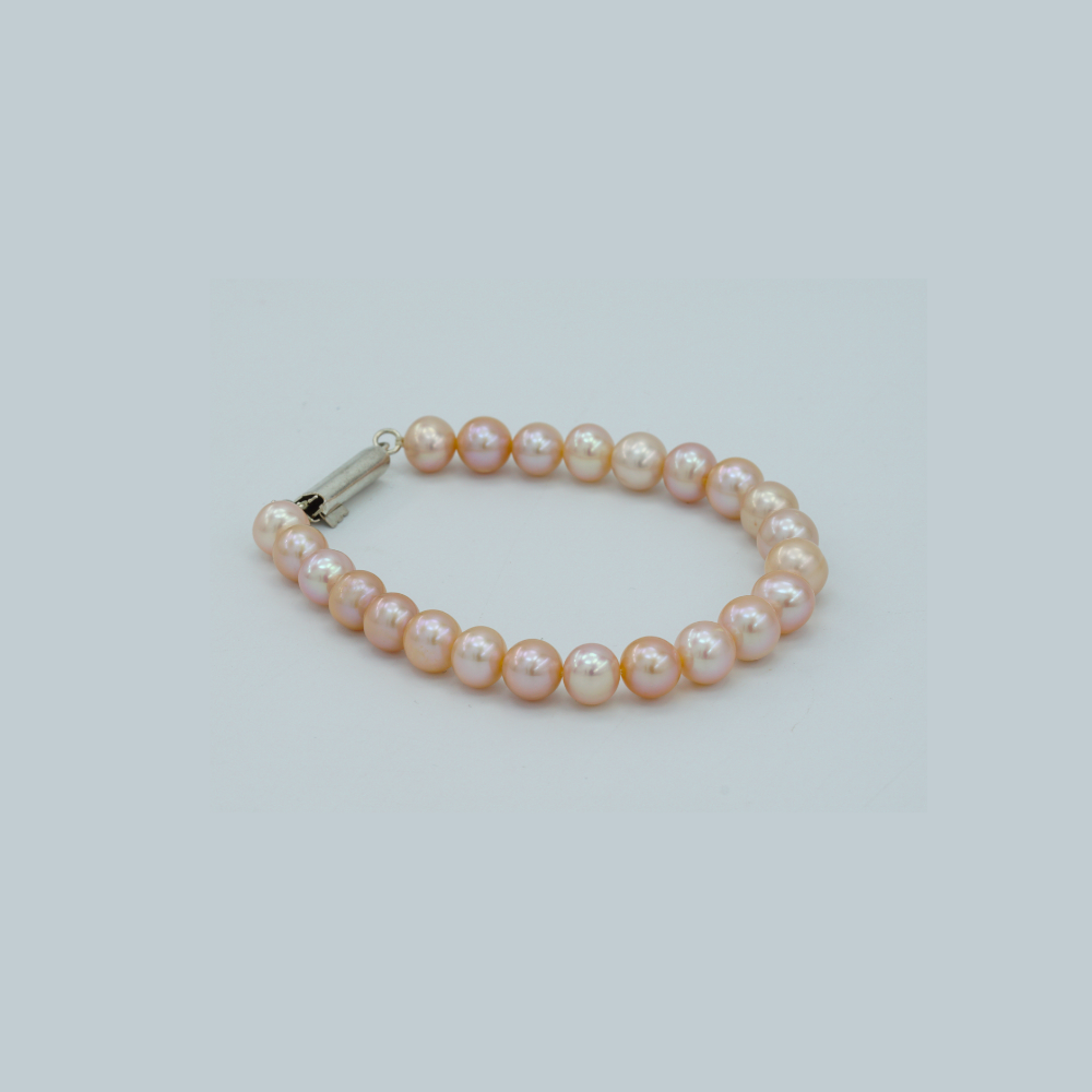 Single Freshwater Shell Pearl Rose Gold Bracelet